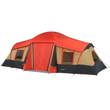 10-Person 3-Room Vacation Tent with Shade Awning