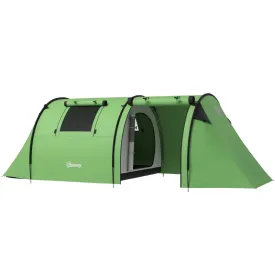 4-Person Green Tunnel Tent with Accessories