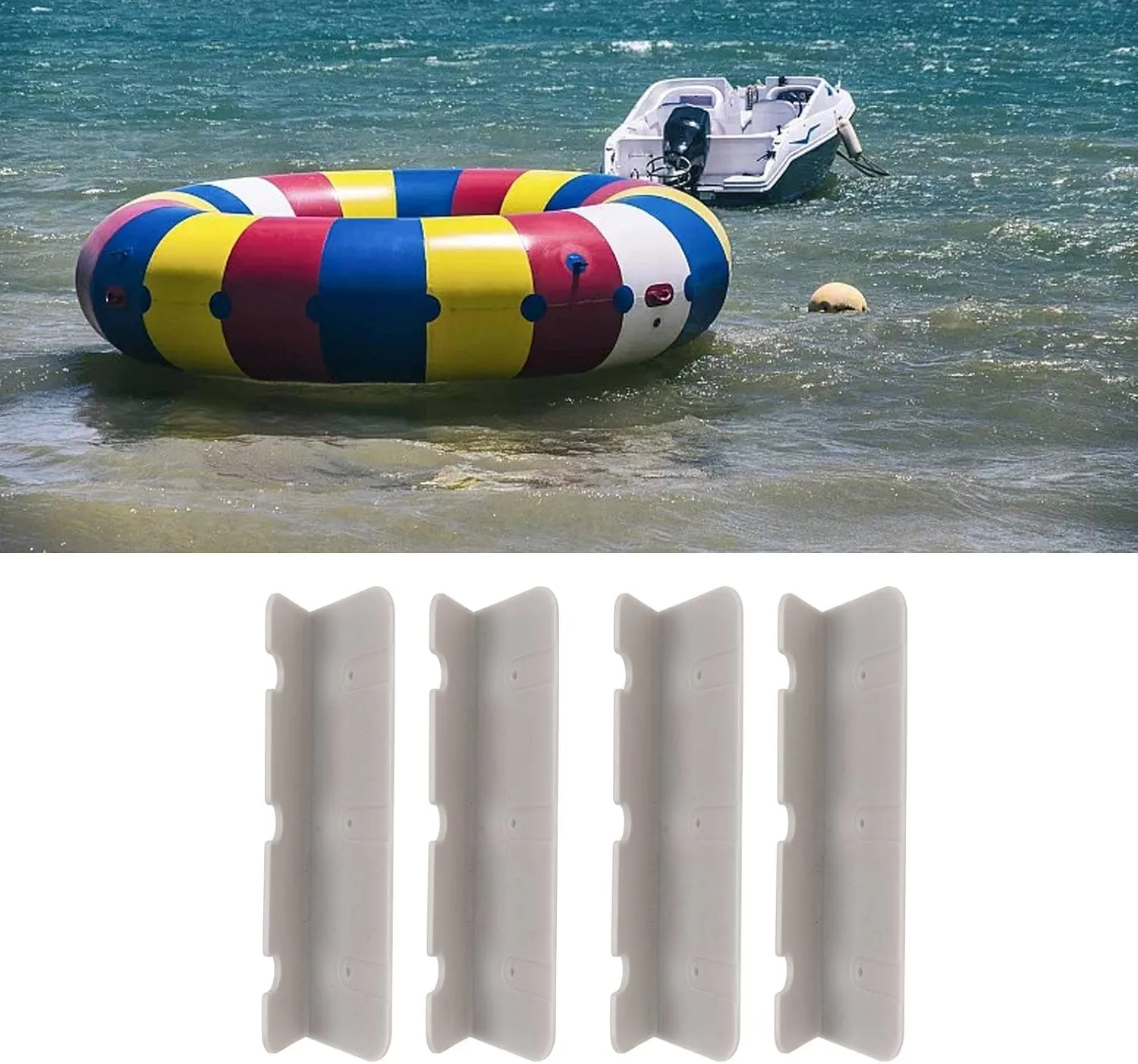 4Pcs PVC Inflatable Boat Seat Hook Clip Bracket, Boat Clip Bracket for Inflatable Rubber Dinghy Raft Yacht Kayak Rowing Boat Accessories