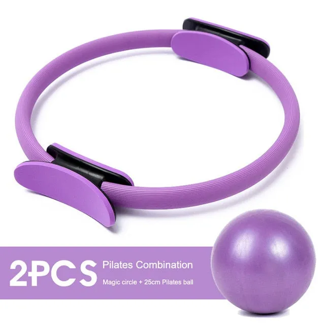 5PCS Yoga Ball Magic Ring Pilates Circle Exercise Equipment Workout Fitness Training Resistance Support Tool Stretch Band