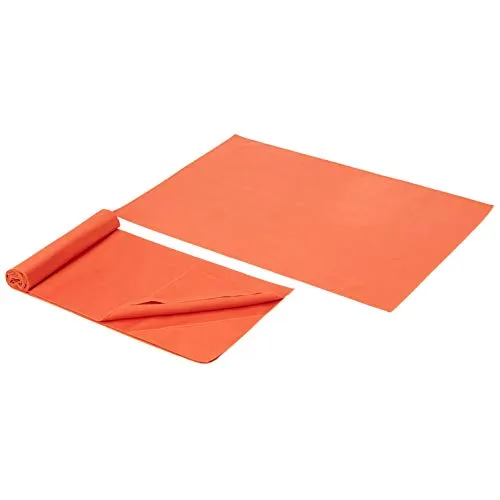 Amazon Basics 1.3 cm Thick Yoga Mat 6 Piece Set, Coral Red