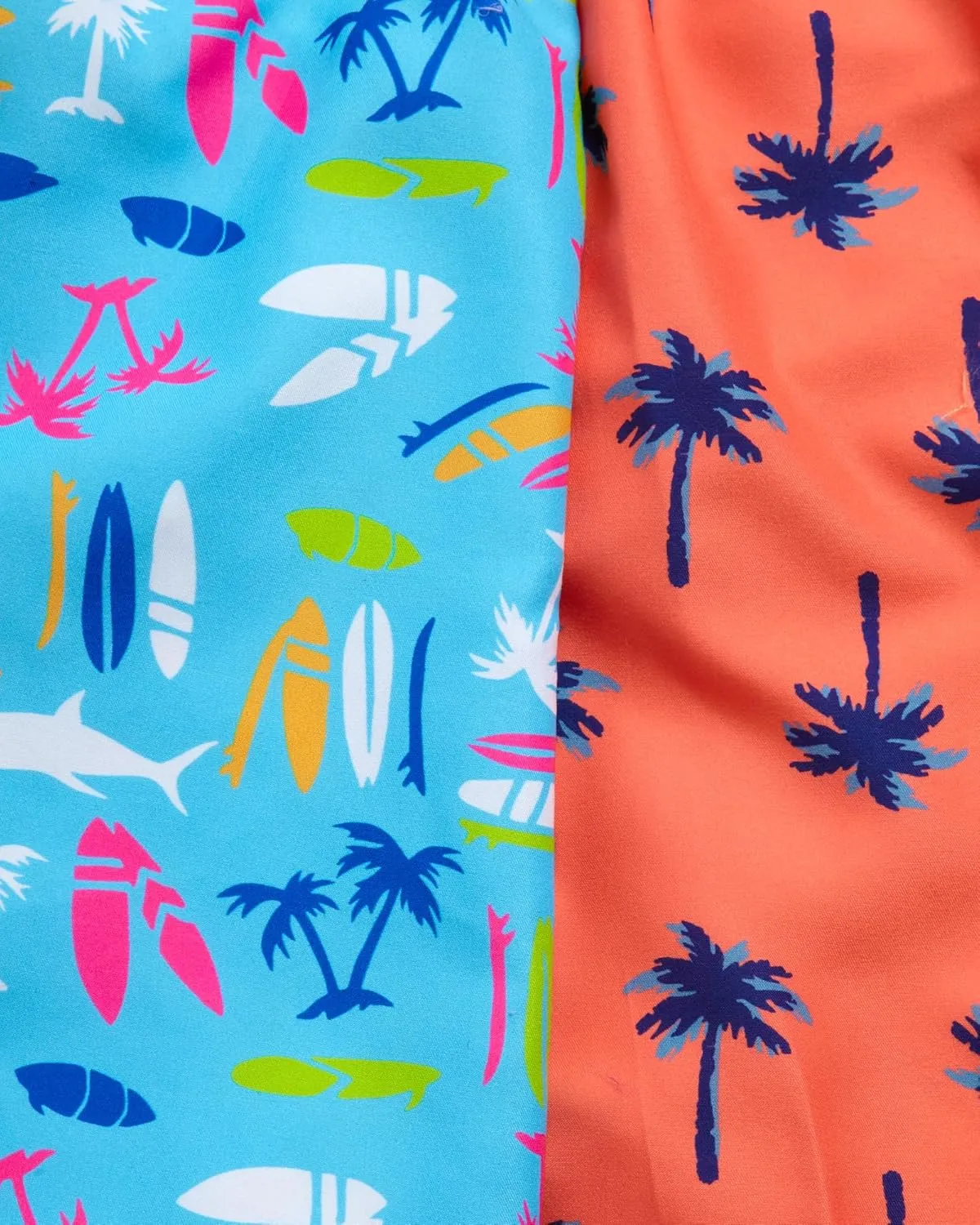 Boys Swim Trunks - 2 Pack Quick Dry Printed Boys Board Shorts Bathing Suit Kids Swimwear with Pockets (Size:8-18)