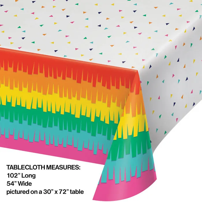 Bulk Fiesta Fun Plastic Table Covers (6 per Case)
