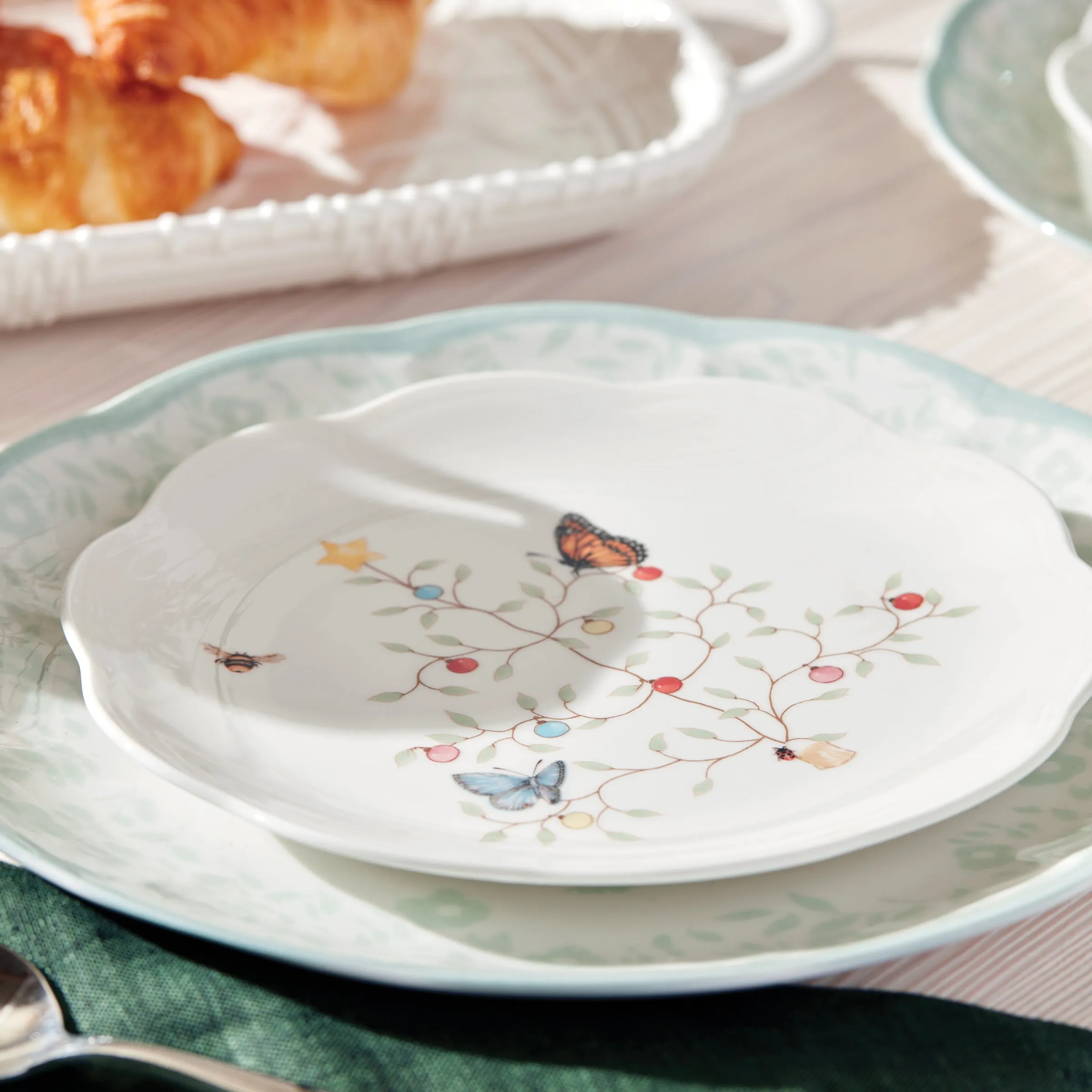 Butterfly Meadow Seasonal Dessert Plate, Set of 4