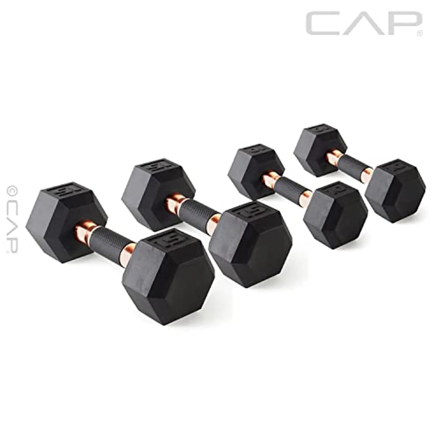 CAP 50 lbs Coated Dumbbell Set with Copper handles, 10LBx2, 15lbx2