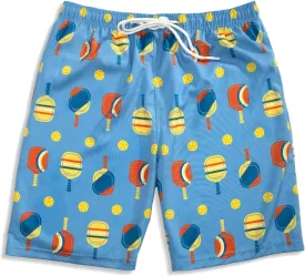 ChalkTalkSPORTS Pickleball Swim Trunks | Swim Board Shorts | Youth and Adult Sizes