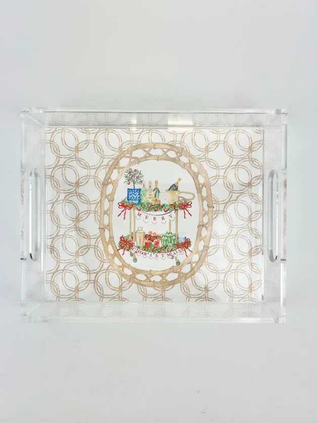 Christmas Bar Cart Acrylic Tray