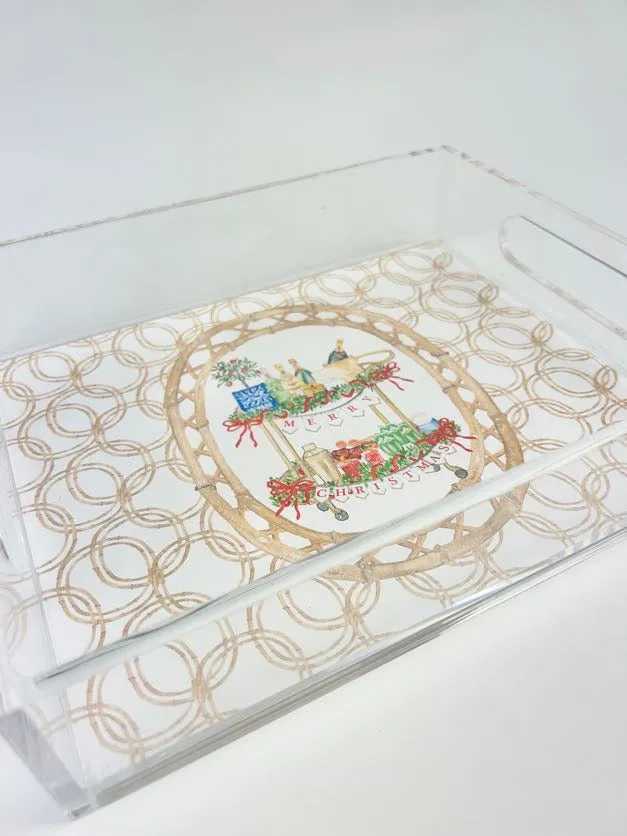 Christmas Bar Cart Acrylic Tray