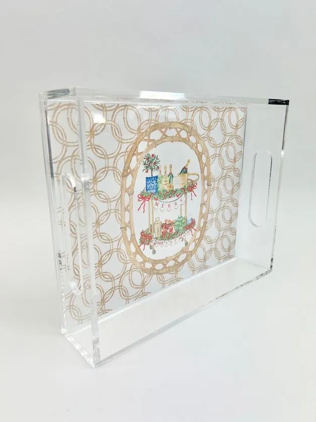 Christmas Bar Cart Acrylic Tray