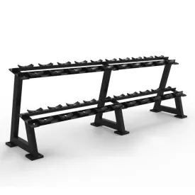 Commercial Two-Tiered 10-Pair Dumbbell Rack