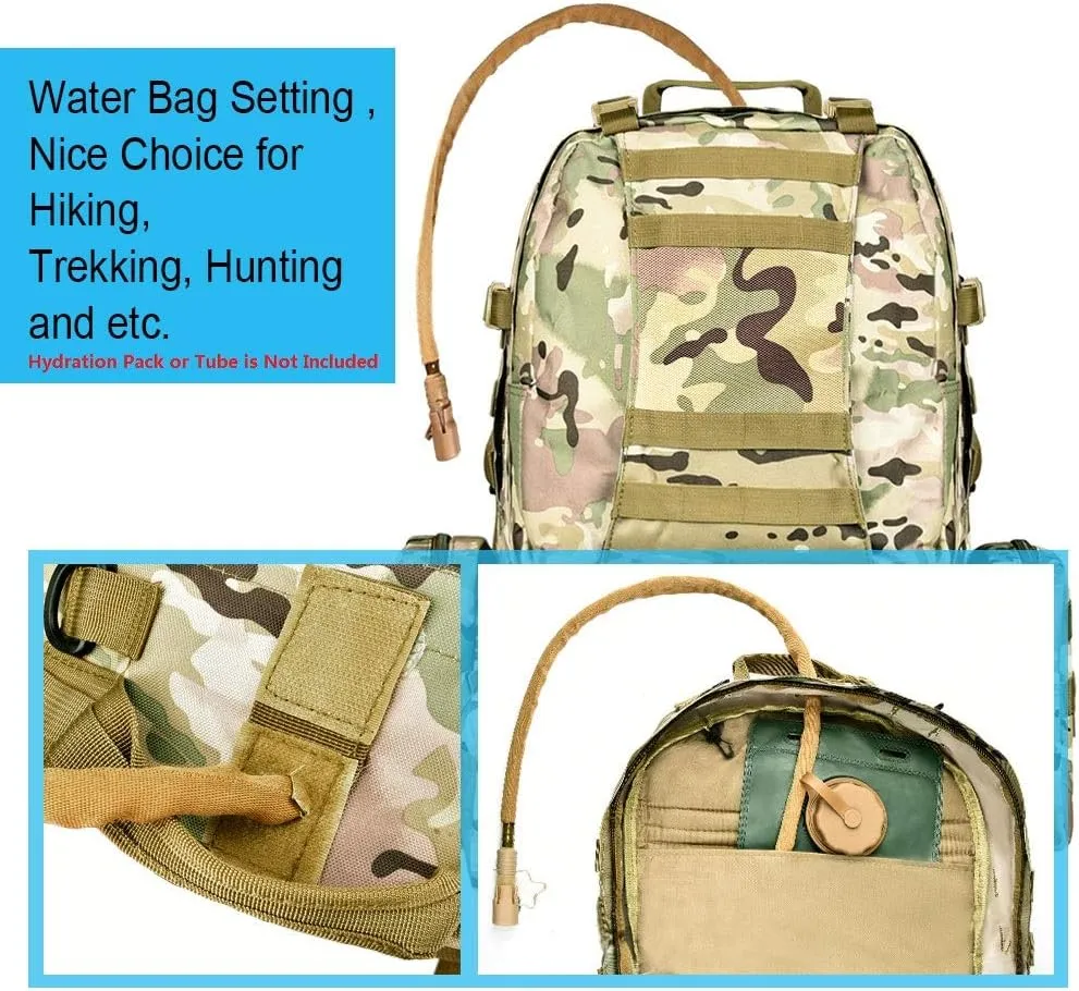 CVLIFE Tactical Backpack Military Army Rucksack 60L Large Assault Pack Detachable Molle Bag