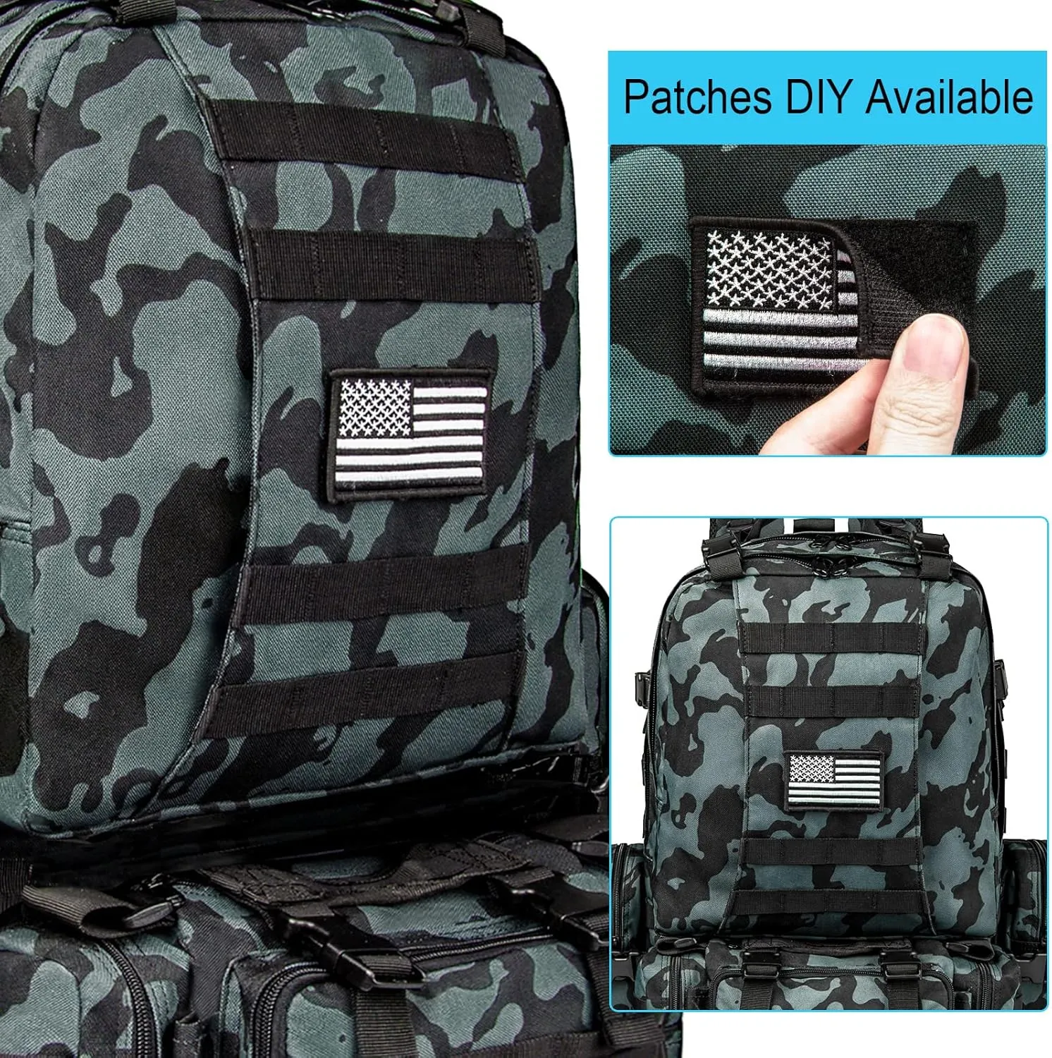 CVLIFE Tactical Backpack Military Army Rucksack 60L Large Assault Pack Detachable Molle Bag