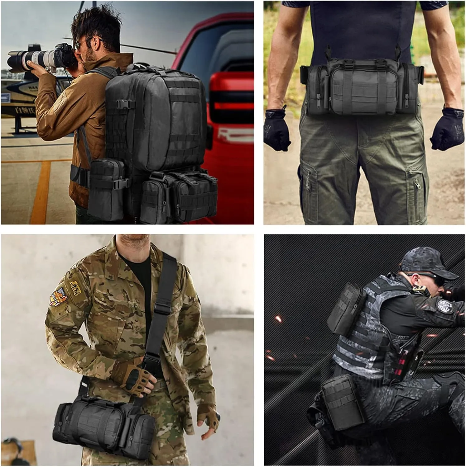 CVLIFE Tactical Backpack Military Army Rucksack 60L Large Assault Pack Detachable Molle Bag