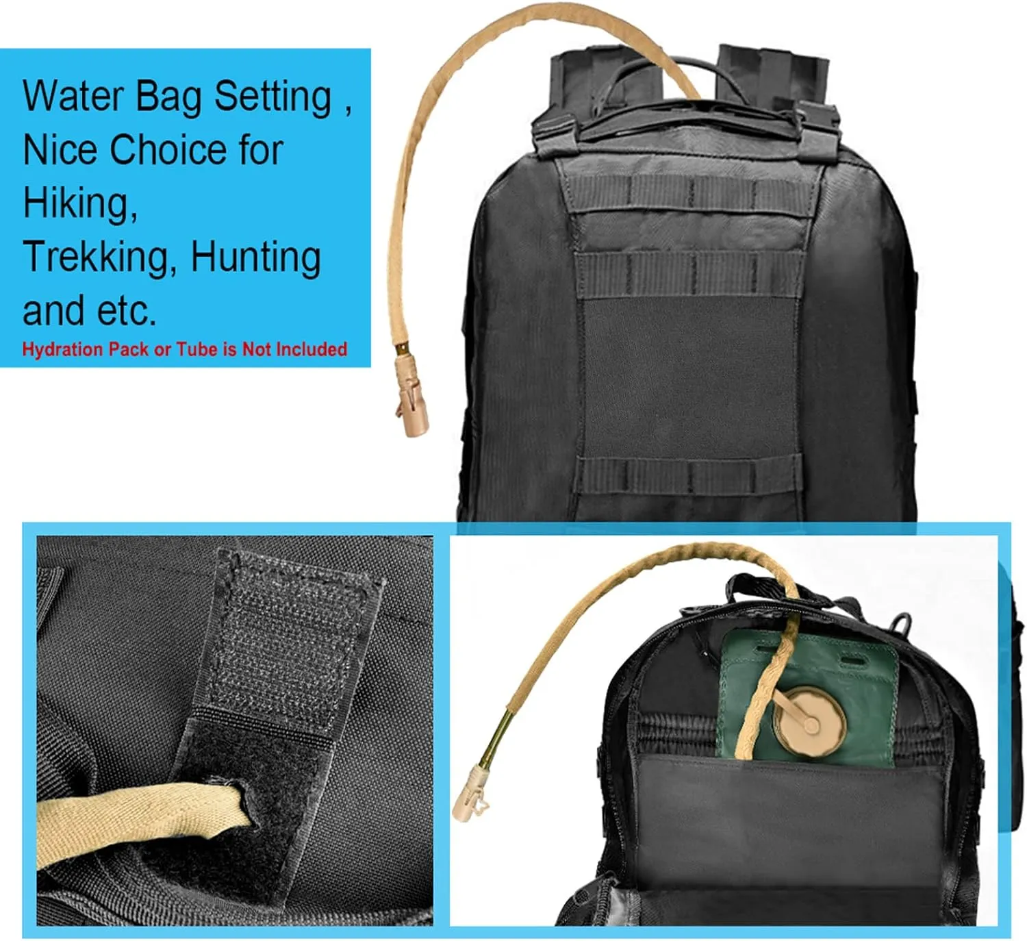 CVLIFE Tactical Backpack Military Army Rucksack 60L Large Assault Pack Detachable Molle Bag