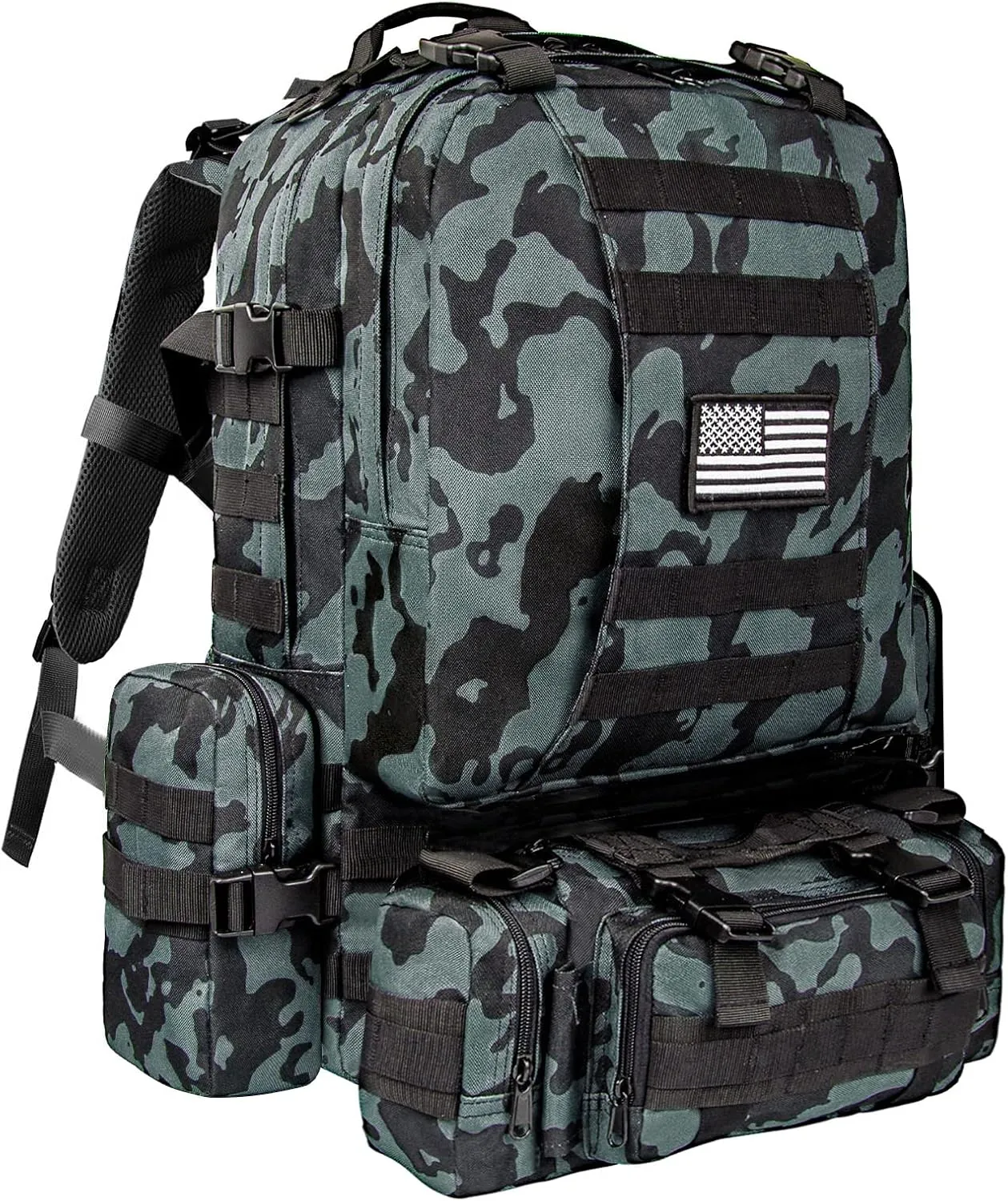 CVLIFE Tactical Backpack Military Army Rucksack 60L Large Assault Pack Detachable Molle Bag