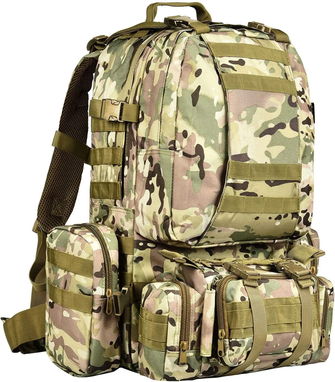 CVLIFE Tactical Backpack Military Army Rucksack 60L Large Assault Pack Detachable Molle Bag