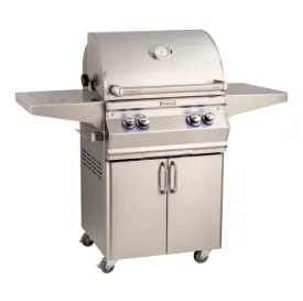 Fire Magic Aurora A430s 24-Inch Natural Gas Freestanding Grill w/ Flush Mounted Single Side Burner, 1 Sear Burner, Backburner, Rotisserie Kit and Analog Thermometer - A430S-8LAN-62