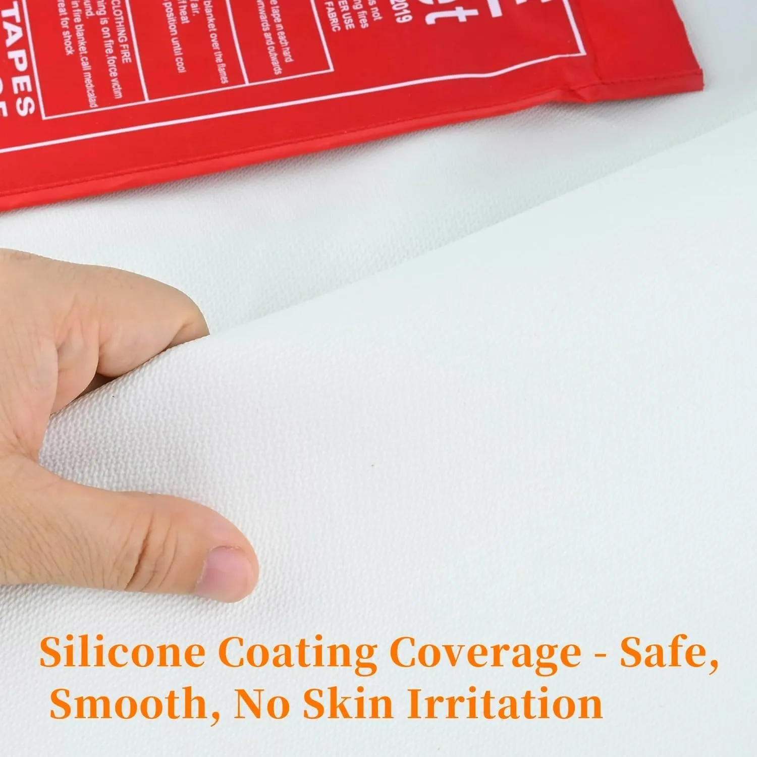 FJNATINH Silicone Fire Blanket 1Pack, Emergency Fire Safety for Home and Kitchen - 40" x 40" Thicked Fireproof Flame Retardant Blanket for Rapid Fire Suppression