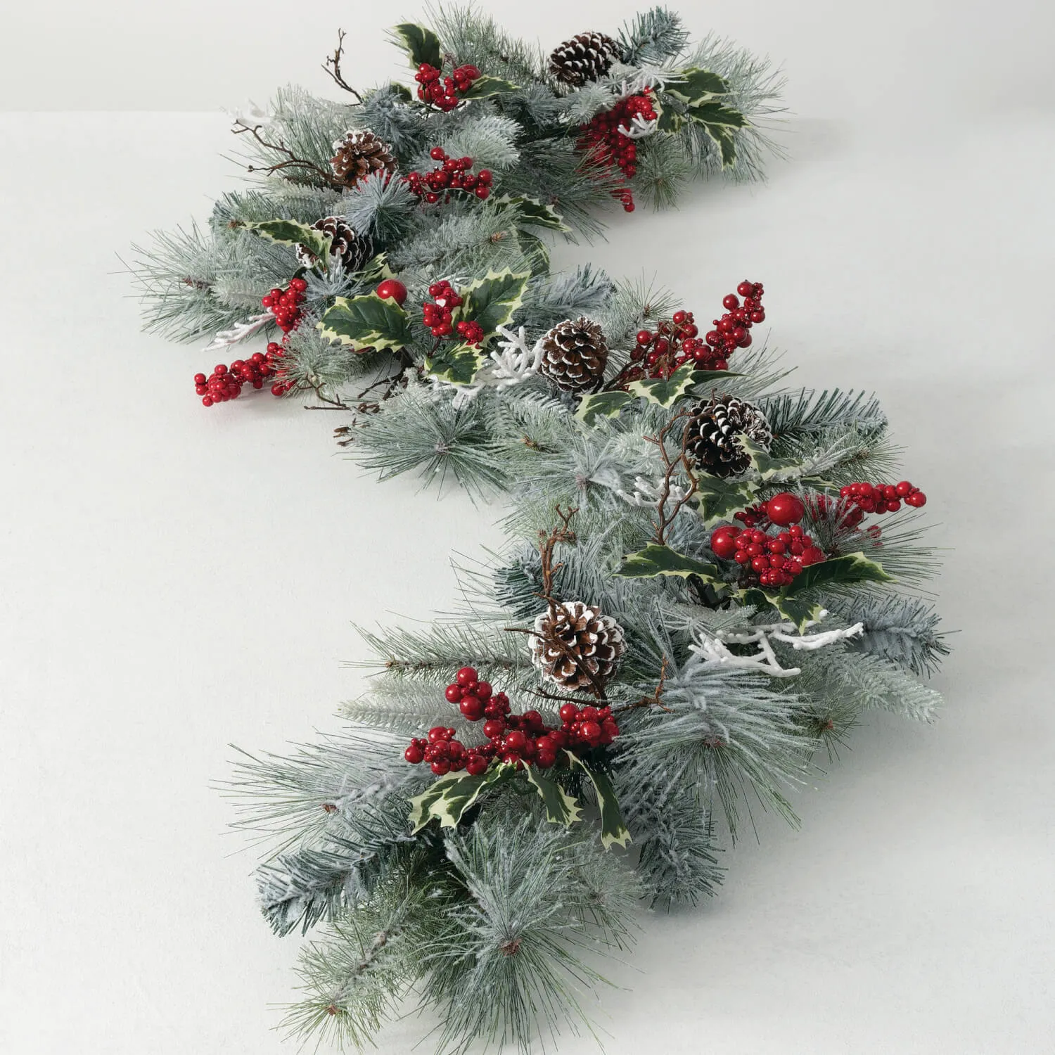 Flocked Berry Pine Garland