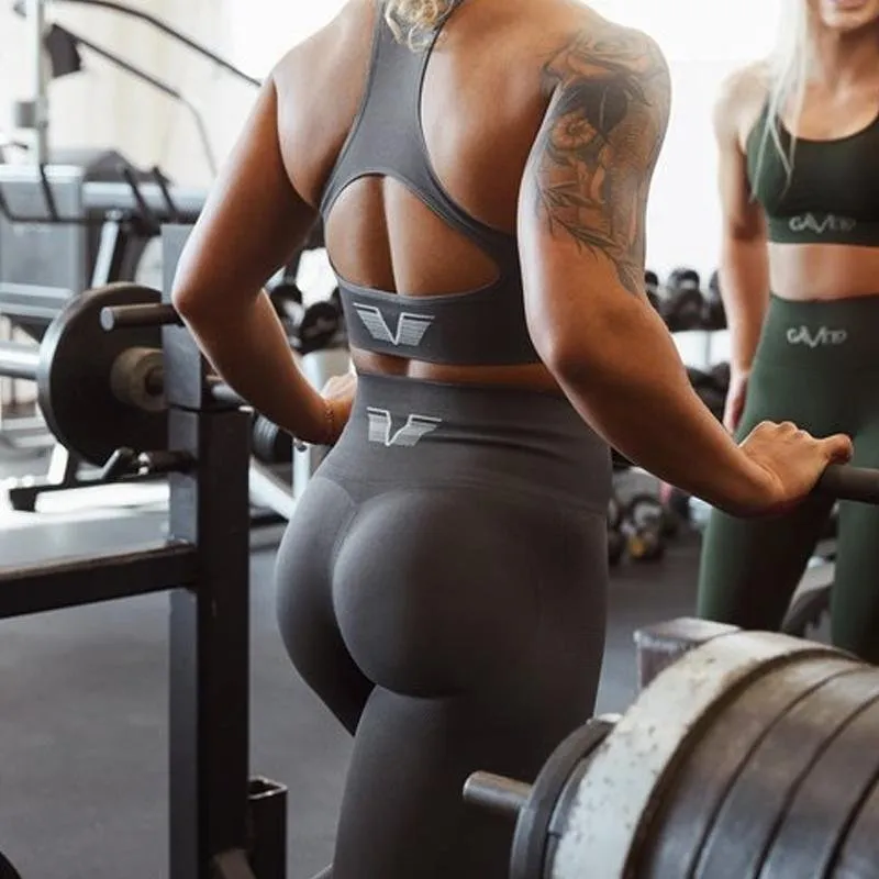 Gavelo Seamless Booster Sports Bra - Gun Metal