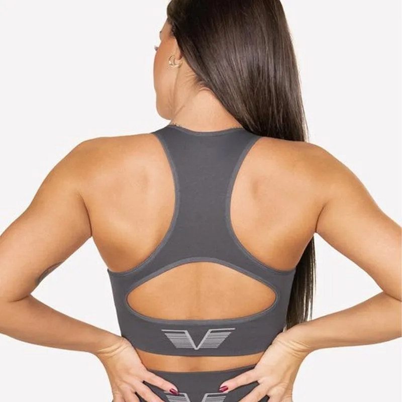 Gavelo Seamless Booster Sports Bra - Gun Metal