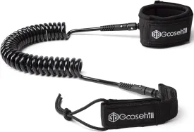 Goosehill Paddle Board Leash, Durable 7mm Urethane Cord and Comfortable 6mm Neoprene Ankle Cuff, 10ft Coiled SUP Paddle Leash for Longboards, Inflatable Paddleboard, Kayak
