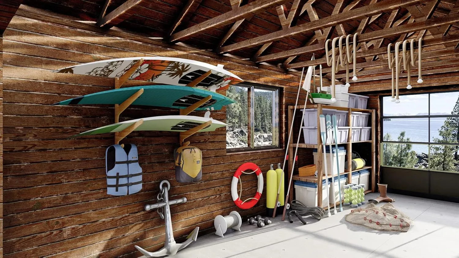 Grassracks Bamboo or Birch Wood Paddleboard Storage Rack - The O'ahu Series (Between 1-3 Boards)
