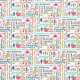 Happy Camper - Life is a Journey Cream Yardage