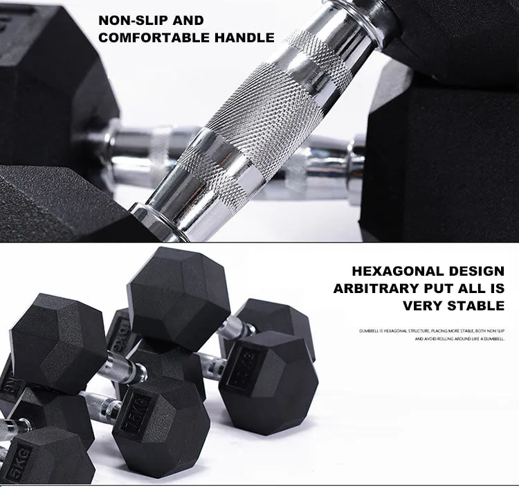 Hex Dumbbells - (3 pairs) 10kg, 12.5kg, 15kg