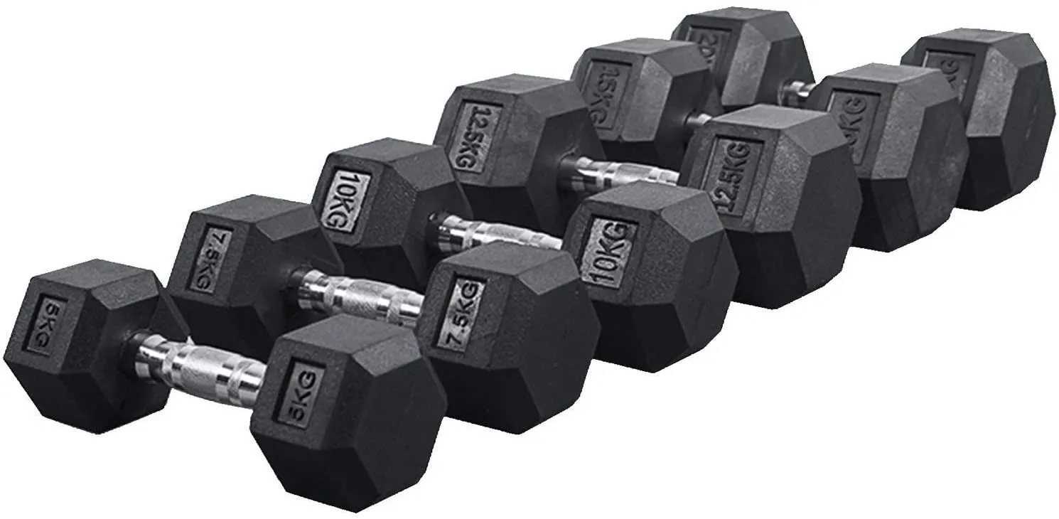 Hex Dumbbells - (3 pairs) 10kg, 12.5kg, 15kg