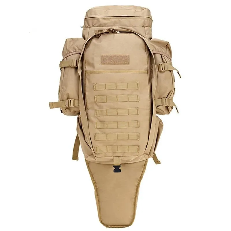 Hot-selling! Prepper 60L  Outdoor Waterproof Military Tactical Backpack with Rifle Pouch Hunting Shooting Camping Trekking Hiking Traveling