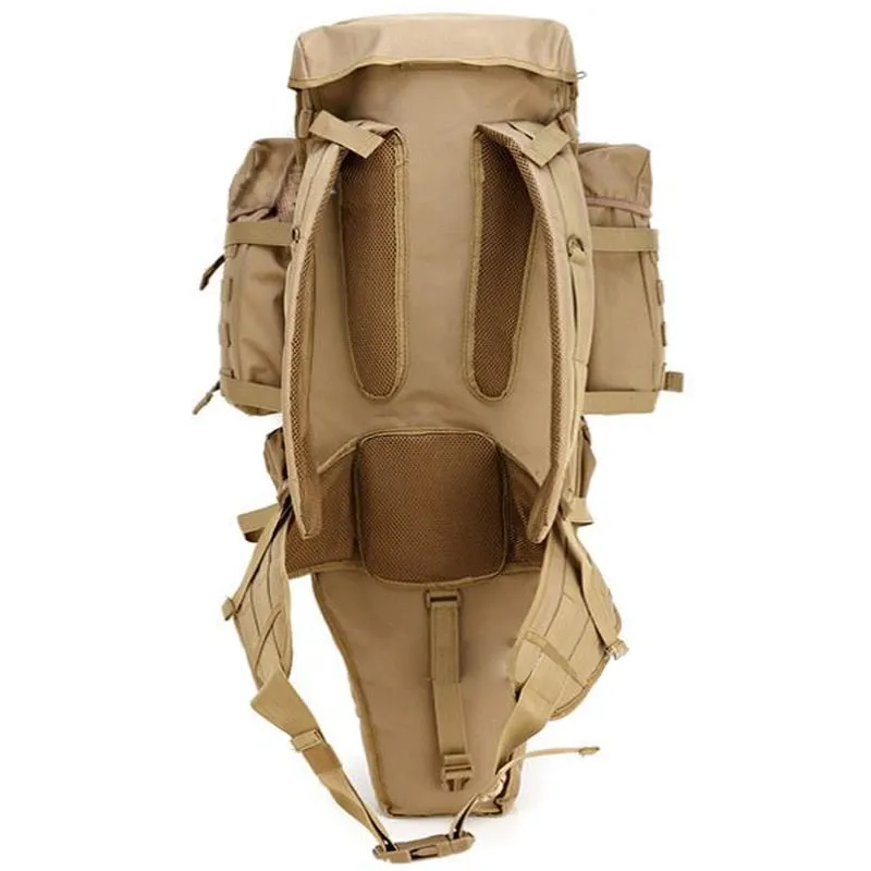 Hot-selling! Prepper 60L  Outdoor Waterproof Military Tactical Backpack with Rifle Pouch Hunting Shooting Camping Trekking Hiking Traveling