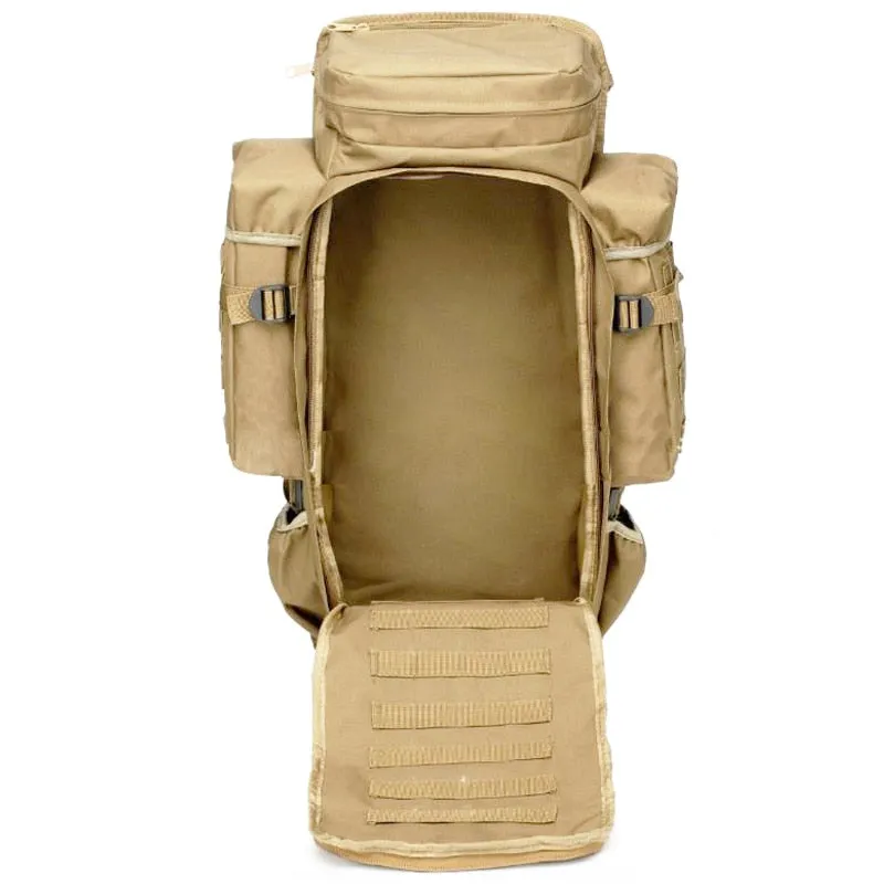 Hot-selling! Prepper 60L  Outdoor Waterproof Military Tactical Backpack with Rifle Pouch Hunting Shooting Camping Trekking Hiking Traveling