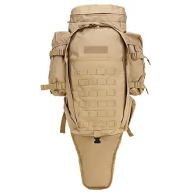 Hot-selling! Prepper 60L  Outdoor Waterproof Military Tactical Backpack with Rifle Pouch Hunting Shooting Camping Trekking Hiking Traveling