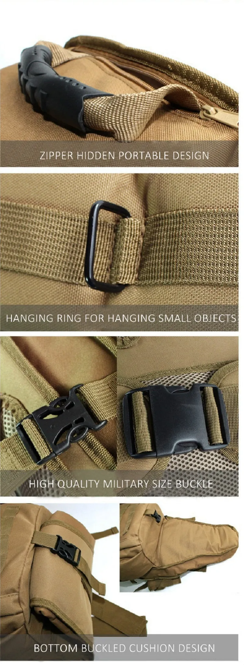Hot-selling! Prepper 60L  Outdoor Waterproof Military Tactical Backpack with Rifle Pouch Hunting Shooting Camping Trekking Hiking Traveling