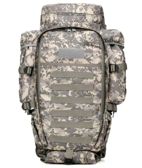 Hot-selling! Prepper 60L  Outdoor Waterproof Military Tactical Backpack with Rifle Pouch Hunting Shooting Camping Trekking Hiking Traveling