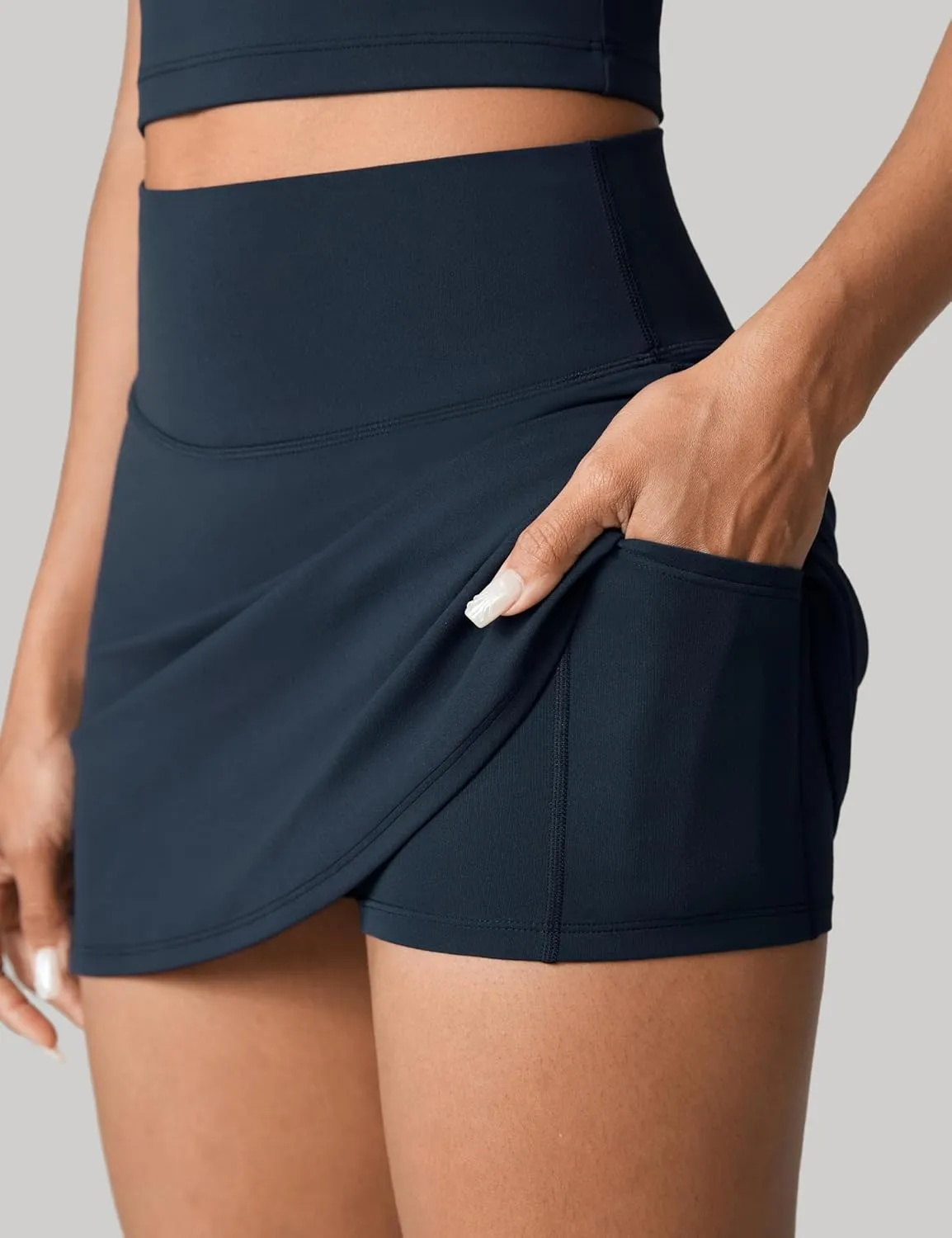 Hugcurve Tennis Skirts for Women with Inner Pockets High Waisted Athletic Skorts for Running Golf Workout Sports