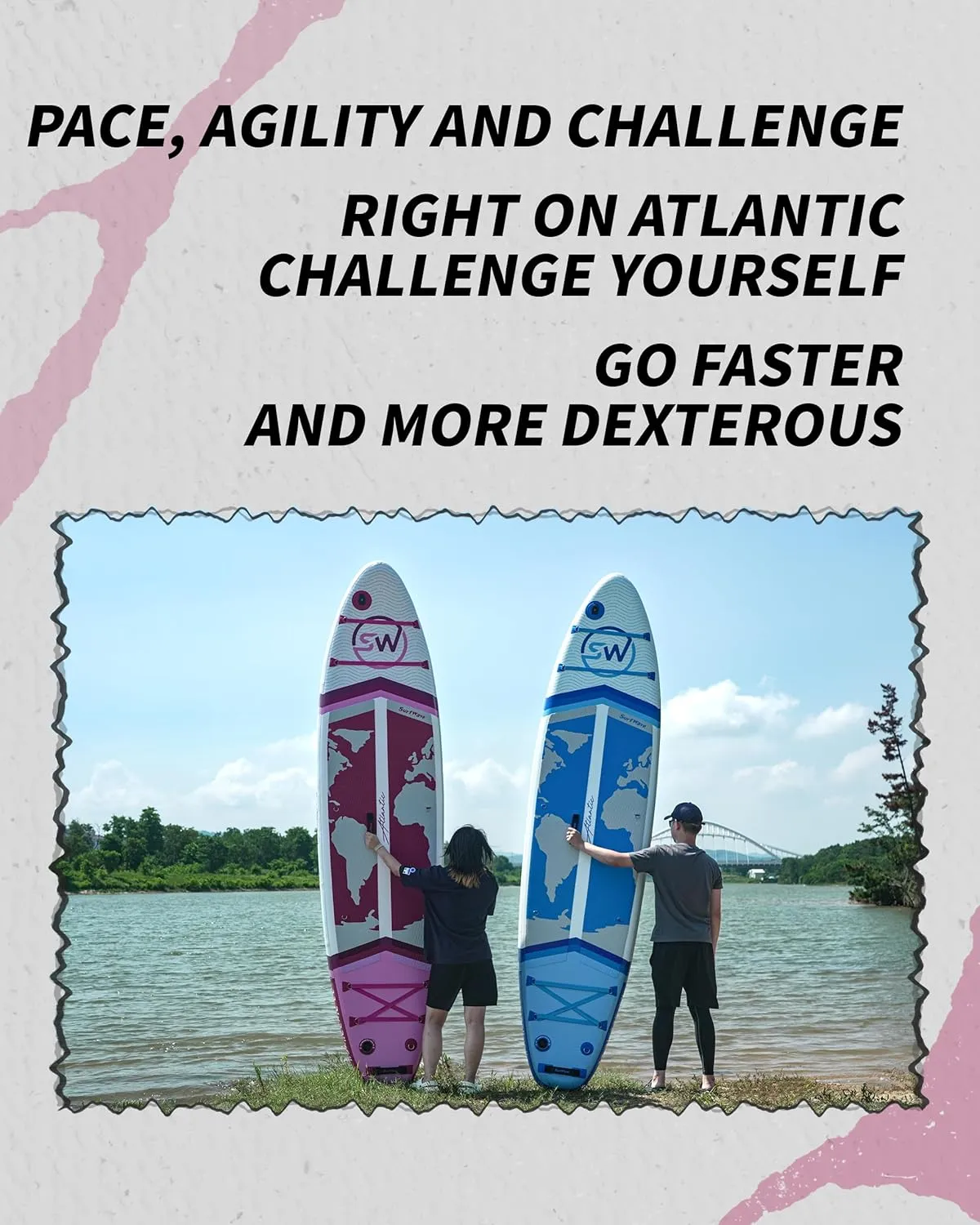 Inflatable Stand Up Paddle Board 11'x34 x6, Stable and Fastfor Beginners