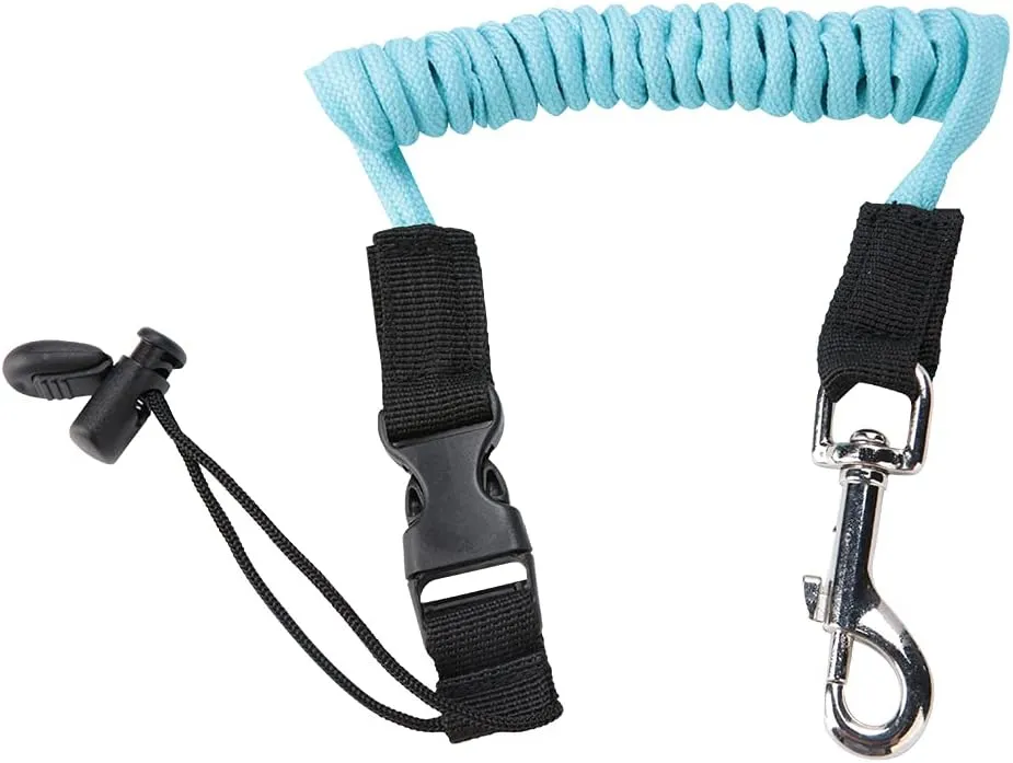 Kayak Paddle Leash, Paddle Board Leash Elastic Nylon Elastic Whit Stainless Steel Metal Clip, Paddle Leash for Inflatable Fishing Rubber Boat Canoes River Rafts Yachts Travel