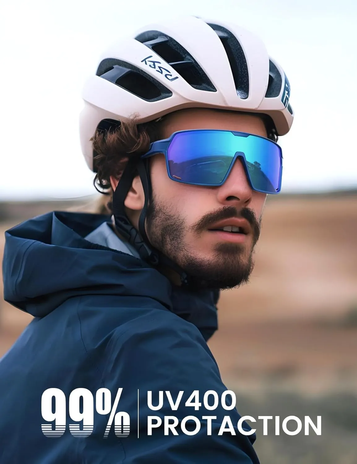 Lamicall XL Size Polarized Sports Sunglasses for Men Women, Large UV400 Protection Sun Glasses, Running Cycling Baseball