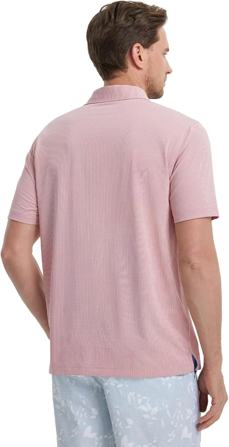 M MAELREG Mens Polo Shirts Short Sleeve Quick Dry Moisture Wicking Athletic Performance Jacquard Collared Golf Shirt for Men