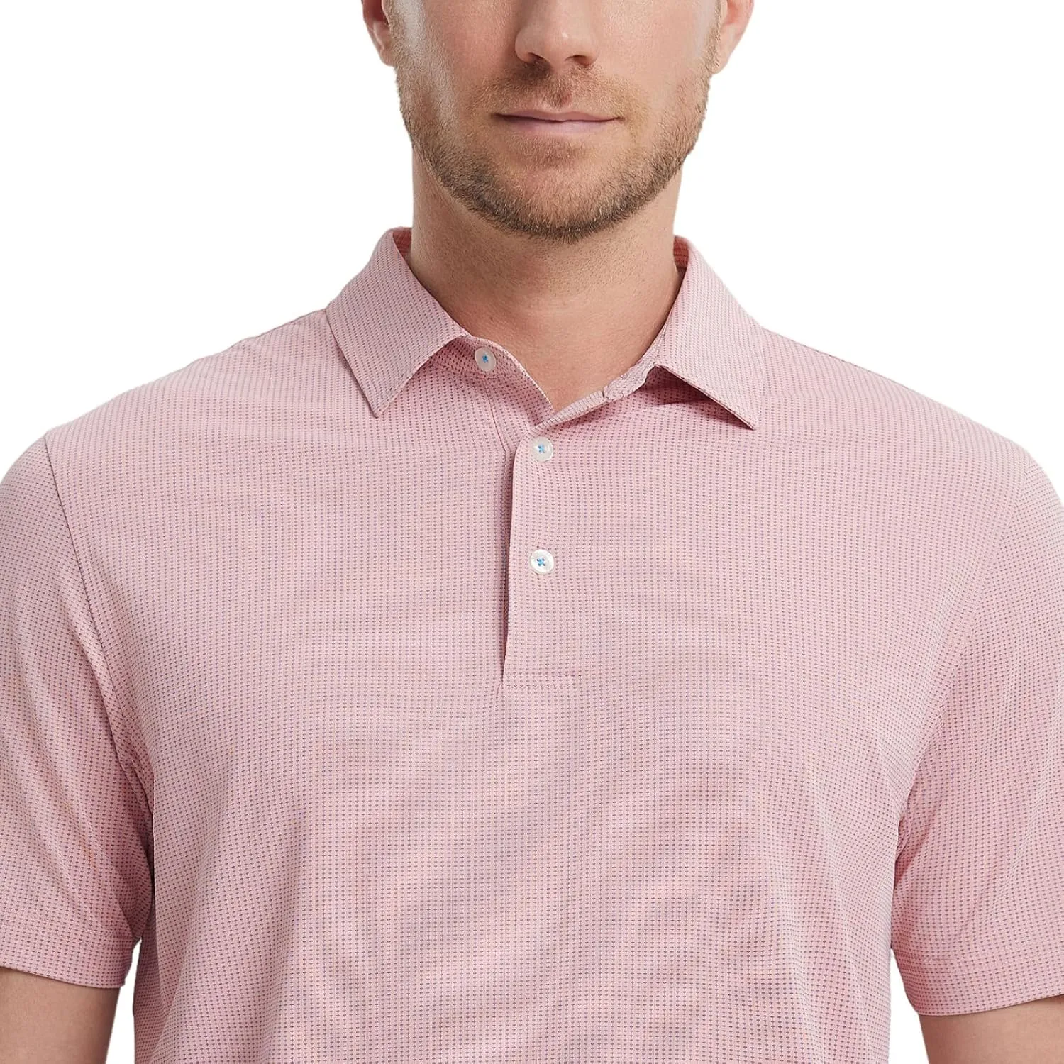 M MAELREG Mens Polo Shirts Short Sleeve Quick Dry Moisture Wicking Athletic Performance Jacquard Collared Golf Shirt for Men