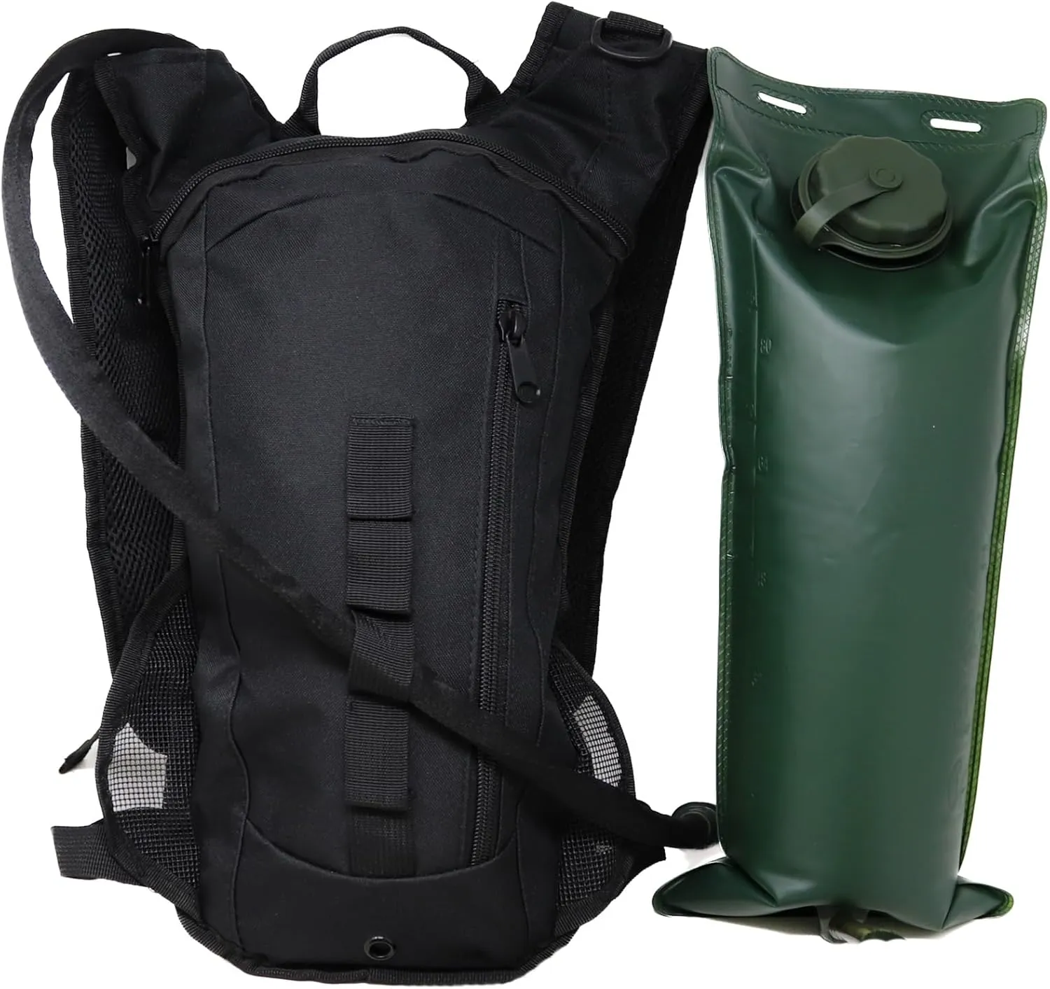 M MCGUIRE GEAR Hydration Backpack, Multi-Pocket Hiking Backpack with Hydration Bladder, Water-Resistant Nylon Water Bladder for Running, Cycling, and Biking, 3L/100 oz.