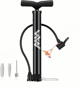Manual Bike Tire Air Pump for Road Floor Bicycle Pump Road Mountain Compatible Presta Valve Adaptor Portable Floor Pumps Car Bike Sports Balls High Pressure