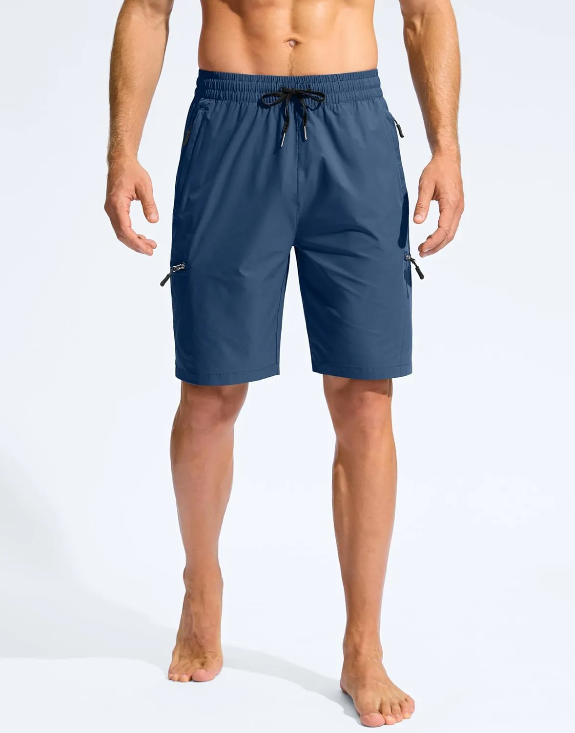Men's Swim Trunks 9" Quick Dry Beach Shorts with 4 Zipper Pockets Board Shorts Bathing Suit Men - No Mesh Liner