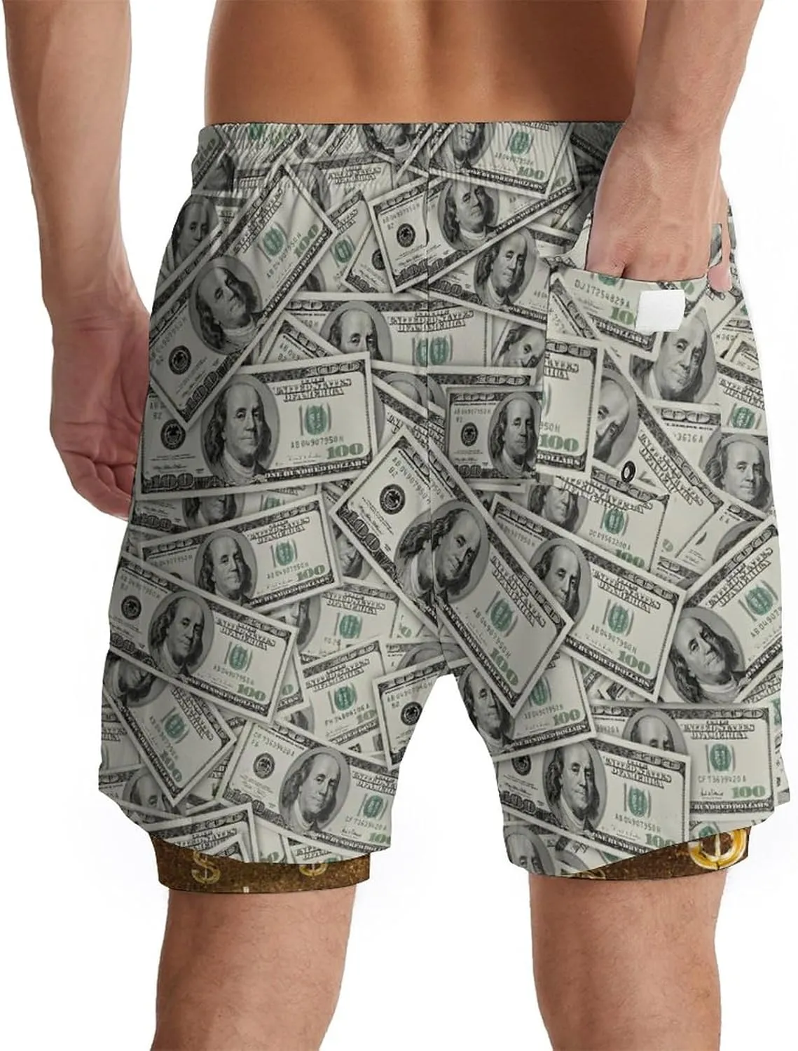 Mens Swim Trunks with Compression Liner 7" Bathing Suit Swimming Shorts Quick Dry Board Shorts Swimsuits with Pockets