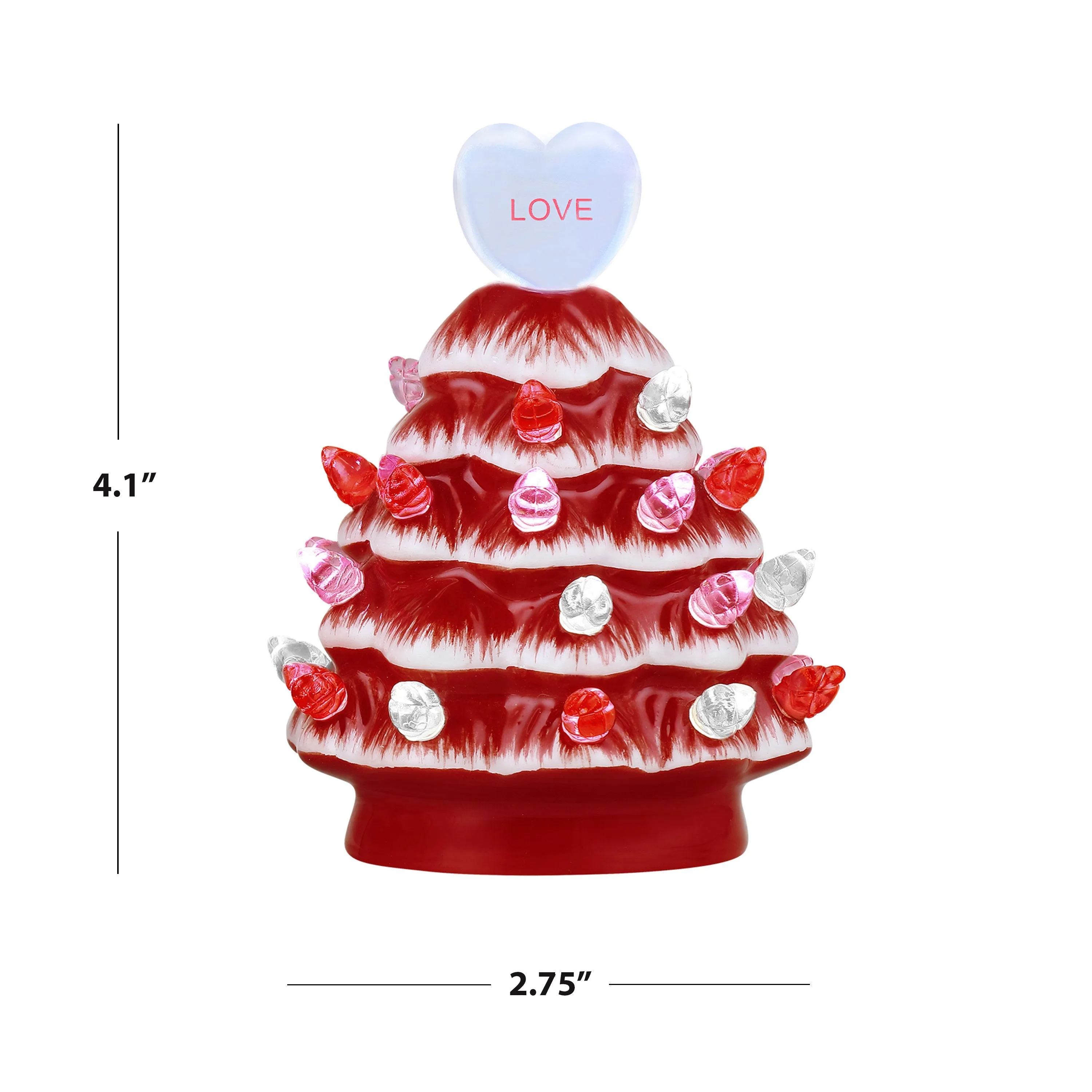Miss Valentine Set of 3 Ceramic 4.1 in. Miniature Trees