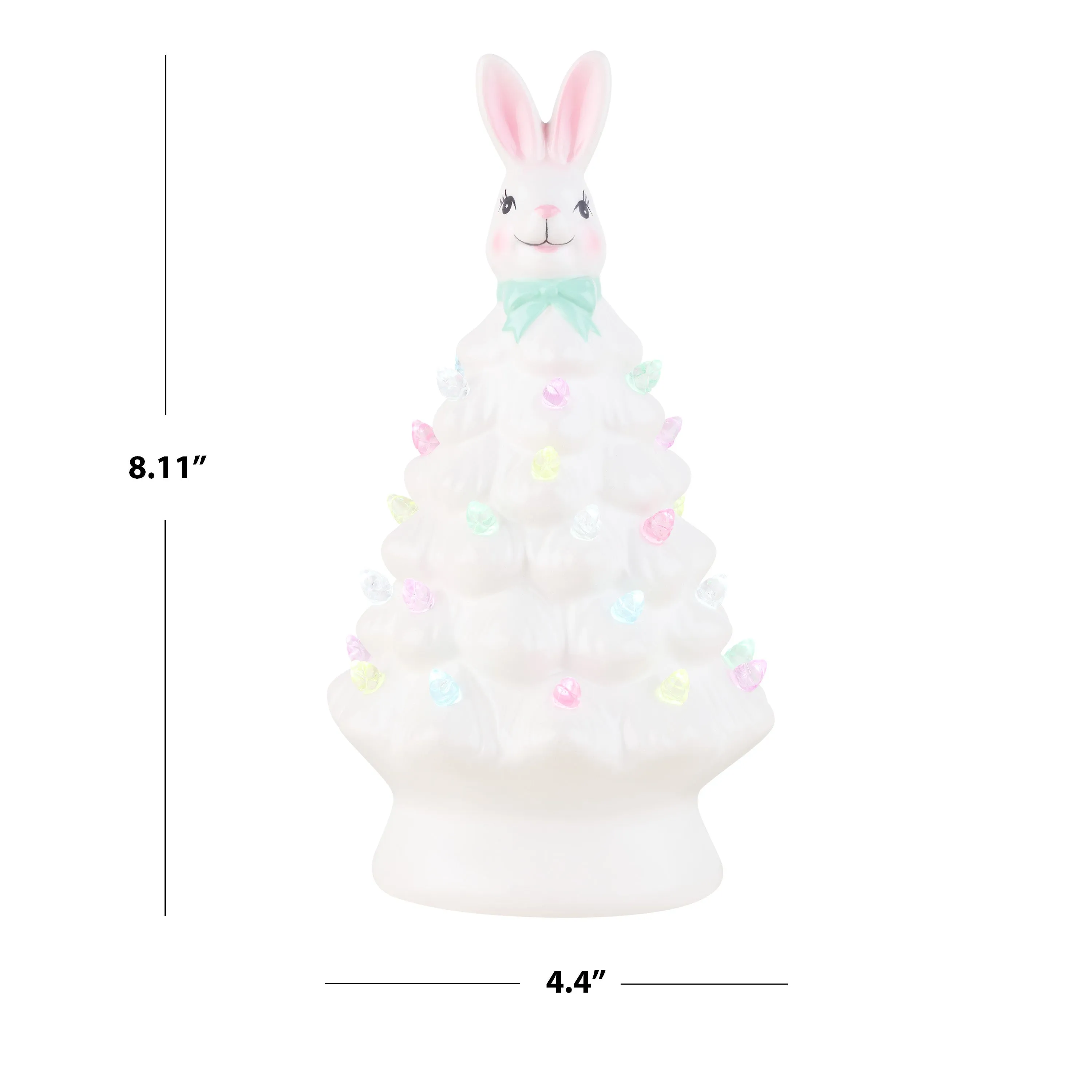 Mr. Cottontail 8 in. Ceramic Easter Bunny White Tree
