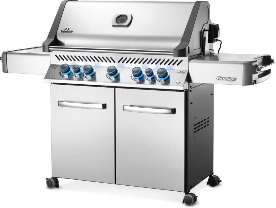 Napoleon Prestige 665 Gas Grill with Infrared Rear Burner, Infrared Side Burner and Rotisserie Kit