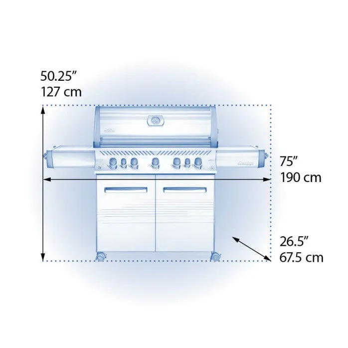 Napoleon Prestige 665 Gas Grill with Infrared Rear Burner, Infrared Side Burner and Rotisserie Kit